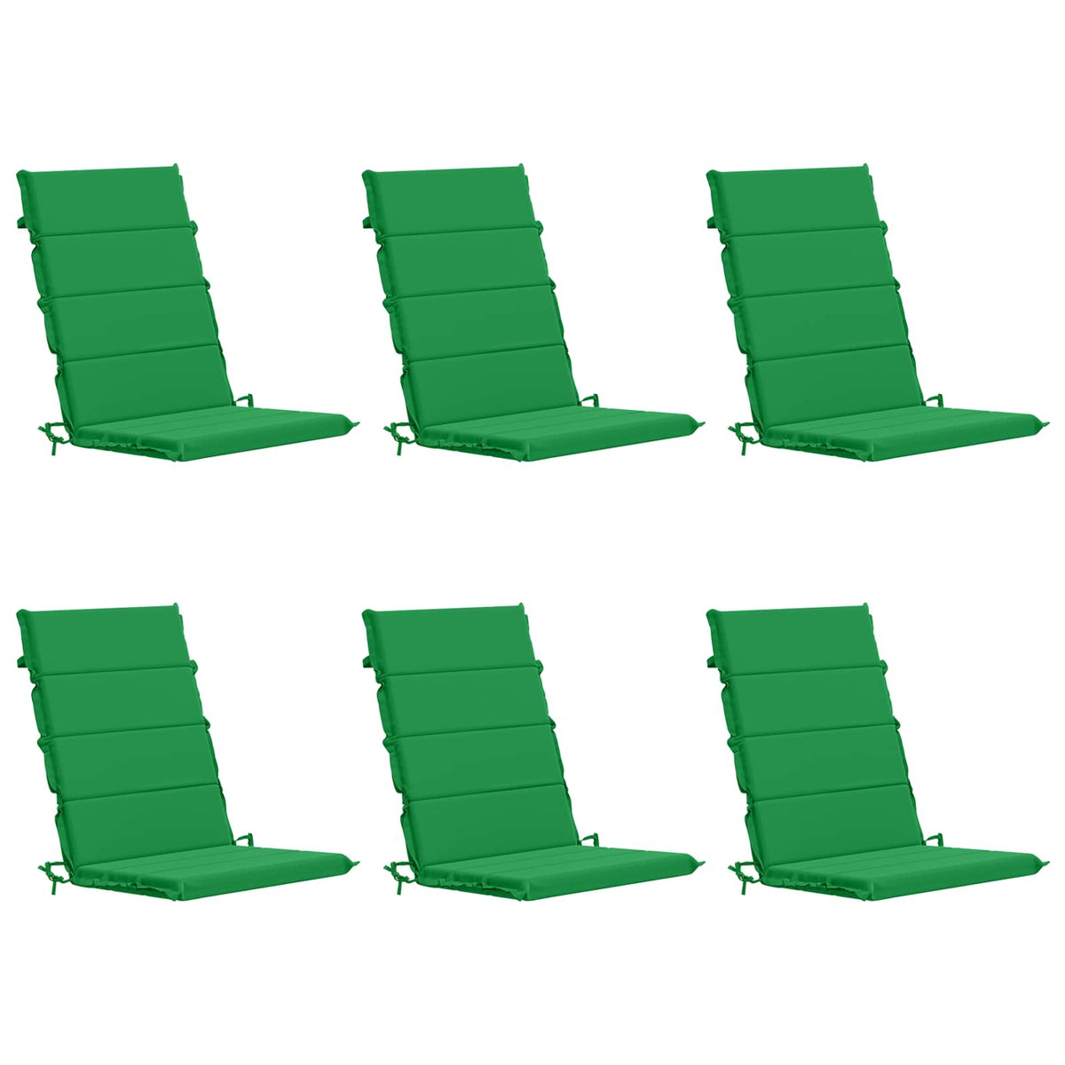 vidaXL 6-Piece High Back Bhair Cushions GEMERT 100% Polyester Green