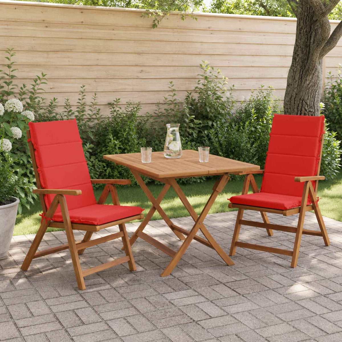 vidaXL 2-Piece High Back Bhair Cushions GEMERT 100% Polyester Red