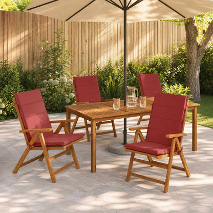 vidaXL 4-Piece High Back Bhair Cushions GEMERT 100% Polyester Wine Red
