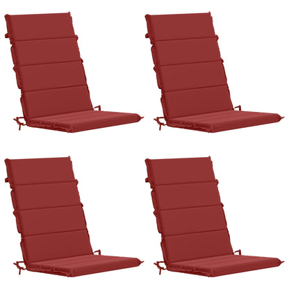 vidaXL 4-Piece High Back Bhair Cushions GEMERT 100% Polyester Wine Red