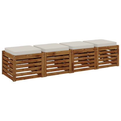 vidaXL 4-Piece Seat Cushions VUGHT 4 pcs 100% Polyester White