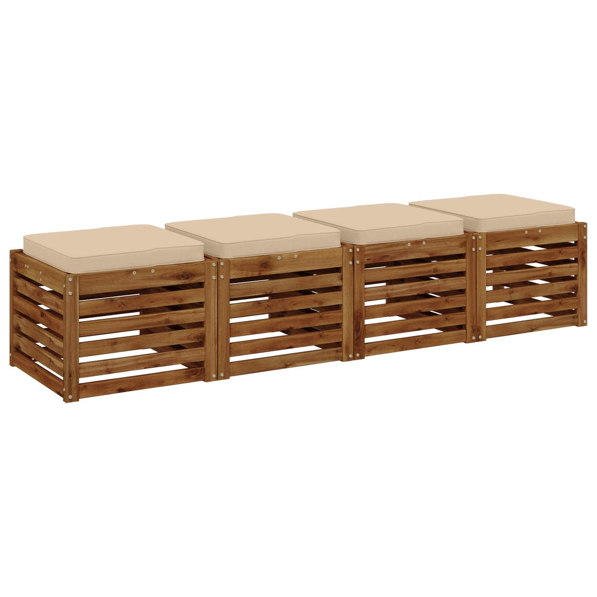 vidaXL 4-Piece Seat Cushions VUGHT 4 pcs 100% Polyester Cream