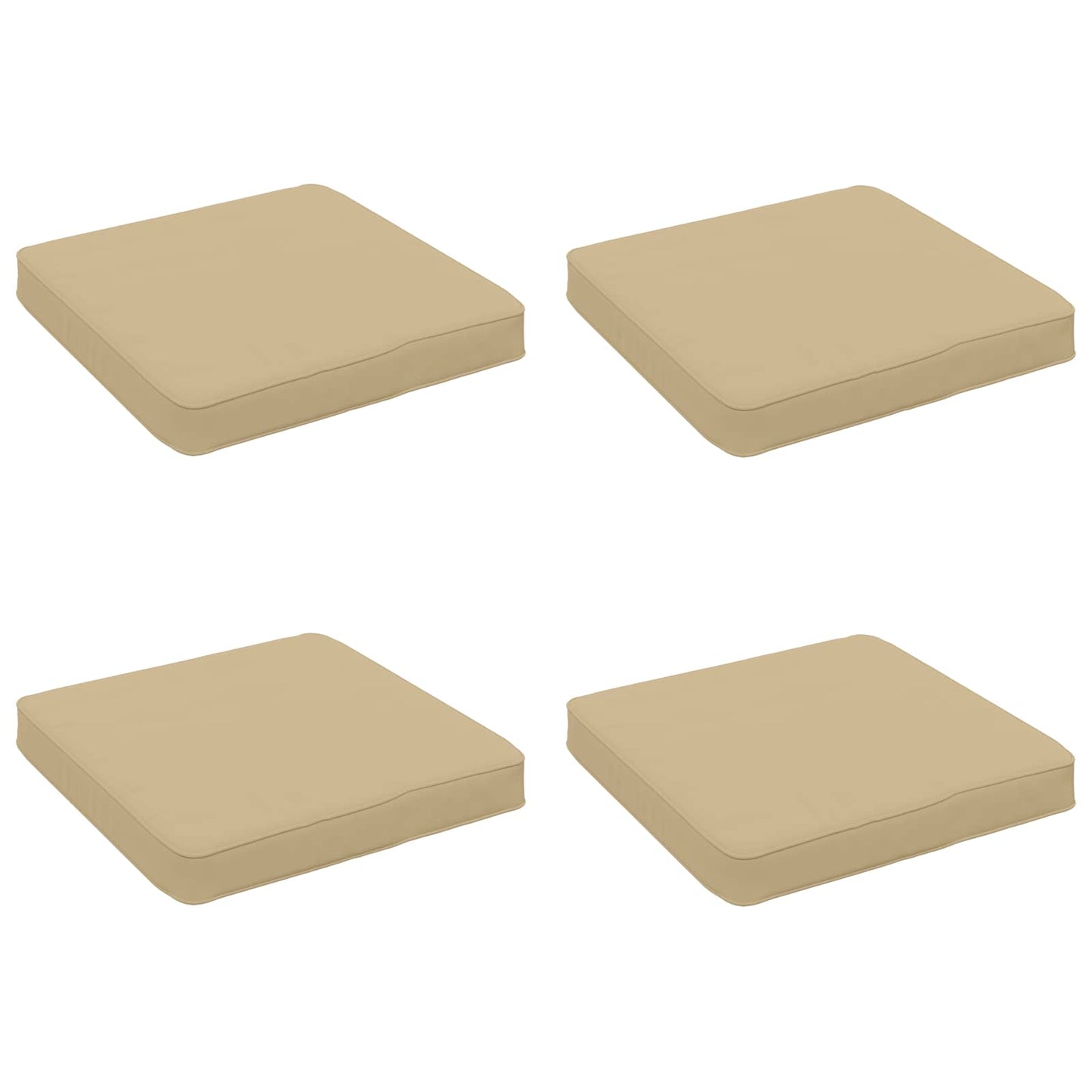 vidaXL 4-Piece Seat Cushions VUGHT 4 pcs 100% Polyester Beige