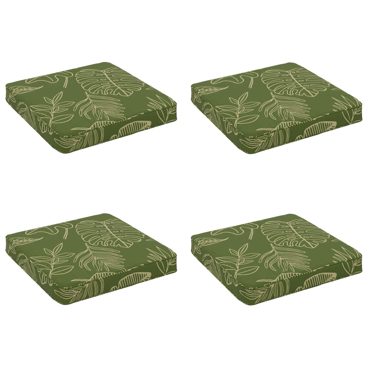 vidaXL 4-Piece Seat Cushions VUGHT 4 pcs 100% Polyester Leaf Design