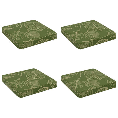 vidaXL 4-Piece Seat Cushions VUGHT 4 pcs 100% Polyester Leaf Design