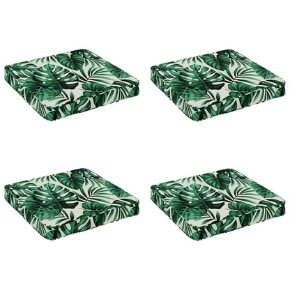 vidaXL 4-Piece Seat Cushions VUGHT 4 pcs 100% Polyester Leaf Pattern