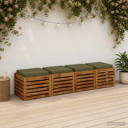 vidaXL 4-Piece Seat Cushions VUGHT 4 pcs 100% Polyester Olive Green