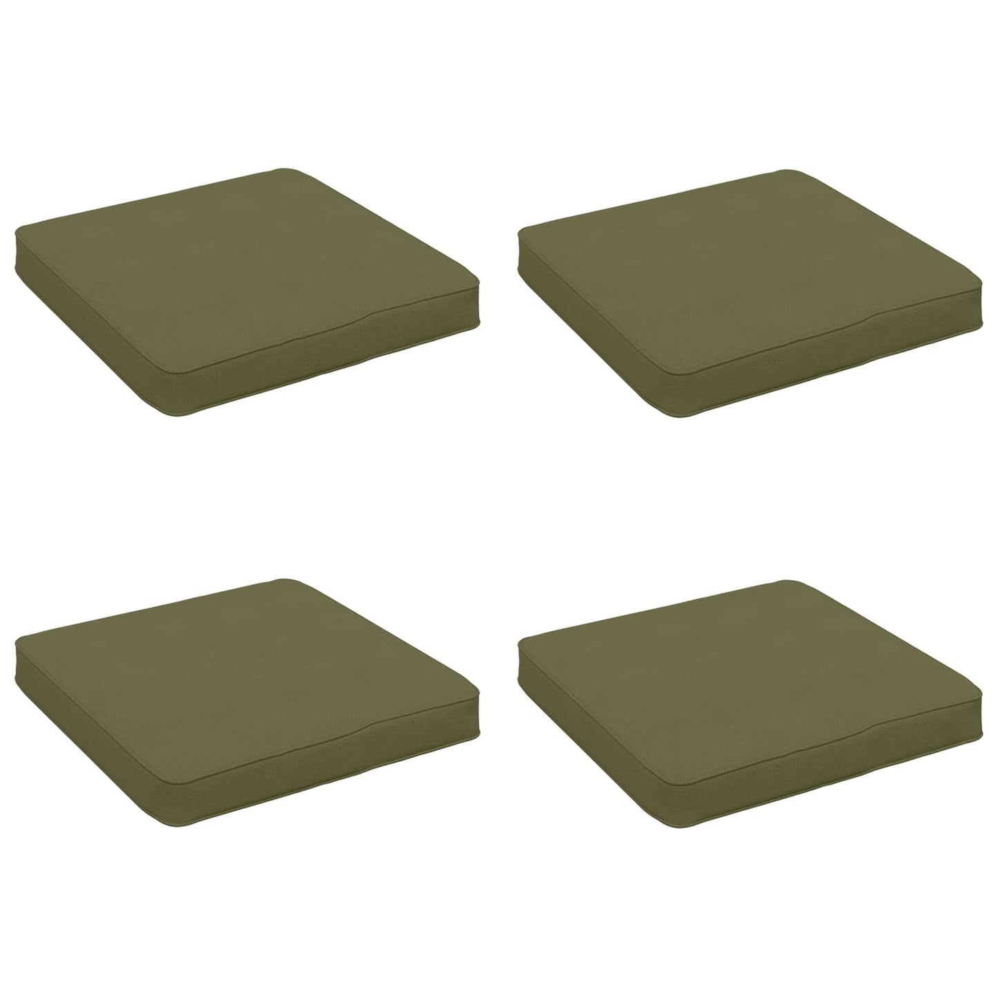 vidaXL 4-Piece Seat Cushions VUGHT 4 pcs 100% Polyester Olive Green