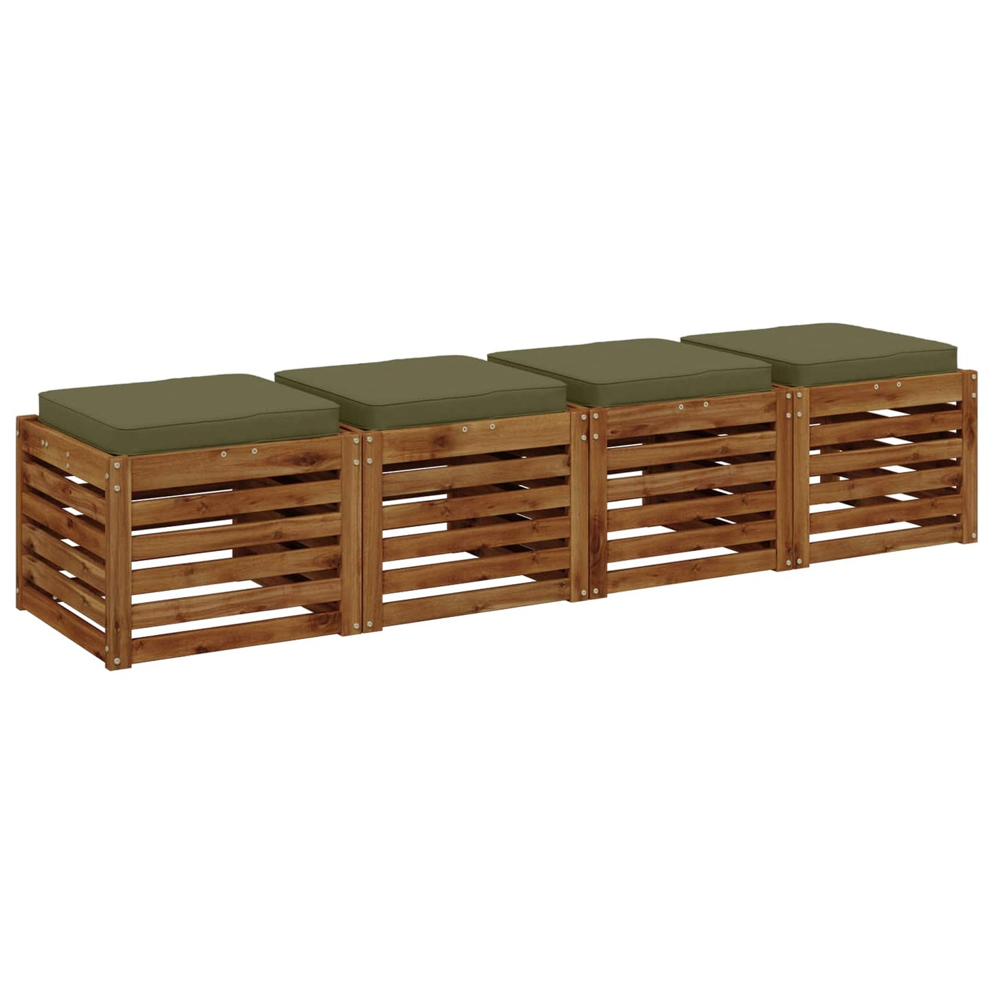 vidaXL 4-Piece Seat Cushions VUGHT 4 pcs 100% Polyester Olive Green