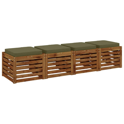 vidaXL 4-Piece Seat Cushions VUGHT 4 pcs 100% Polyester Olive Green