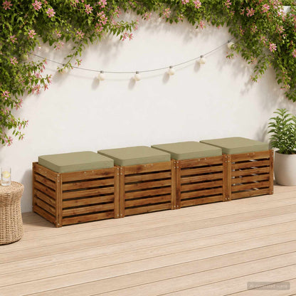 vidaXL 4-Piece Seat Cushions VUGHT 4 pcs 100% Polyester Light Green
