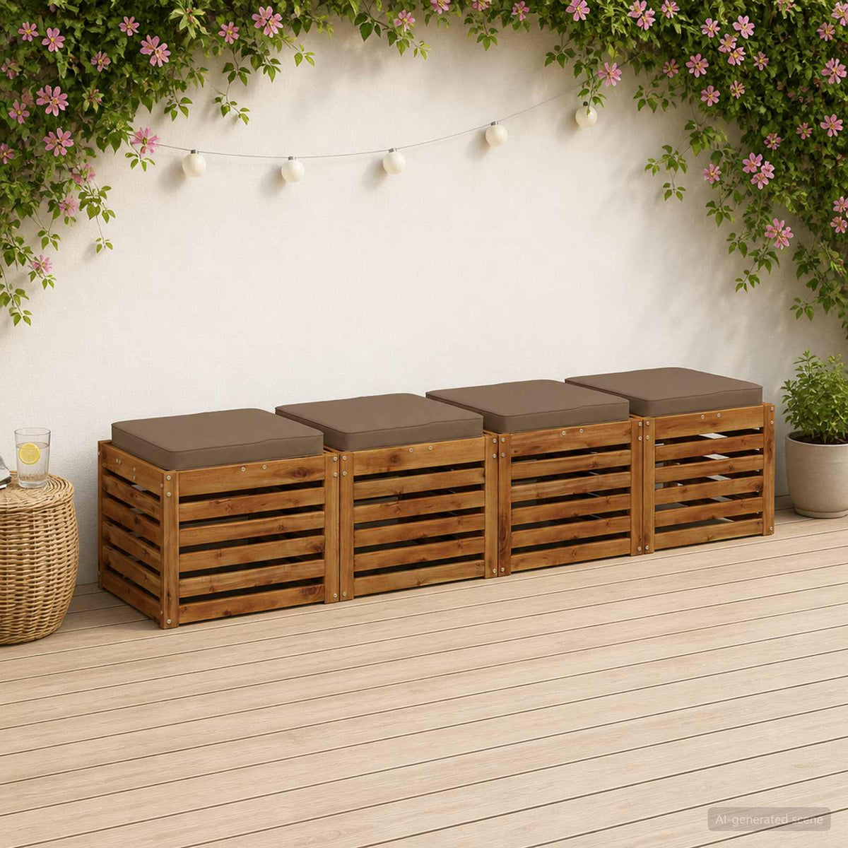 vidaXL 4-Piece Seat Cushions VUGHT 4 pcs 100% Polyester Taupe