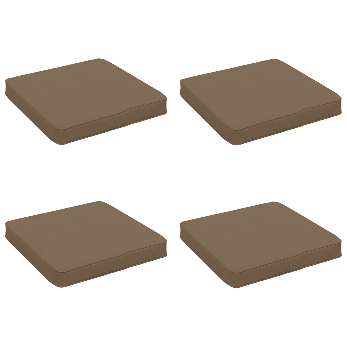 vidaXL 4-Piece Seat Cushions VUGHT 4 pcs 100% Polyester Taupe