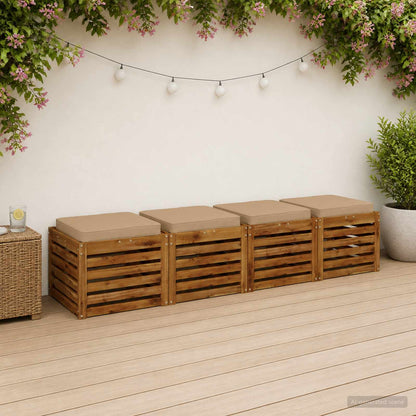 vidaXL 4-Piece Seat Cushions VUGHT 4 pcs 100% Polyester Sand