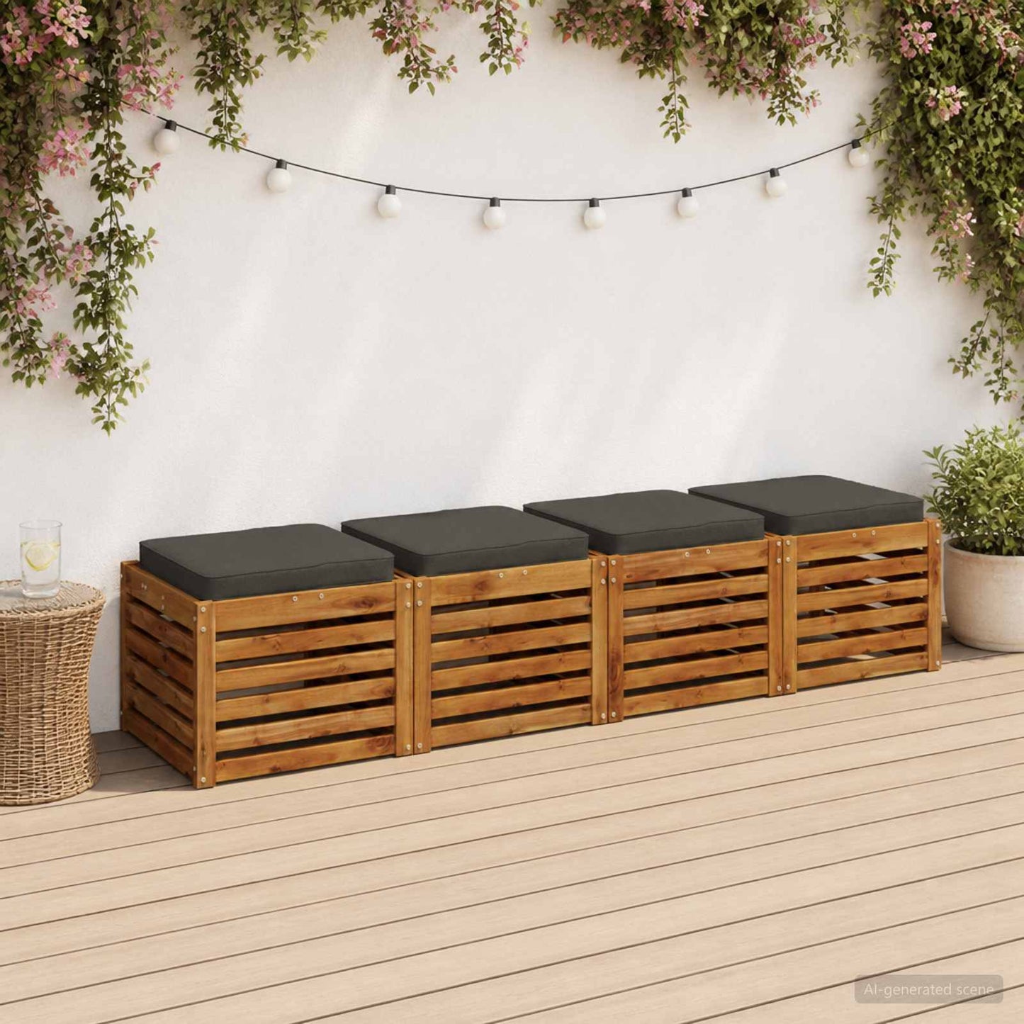 vidaXL 4-Piece Seat Cushions VUGHT 4 pcs 100% Polyester Anthracite