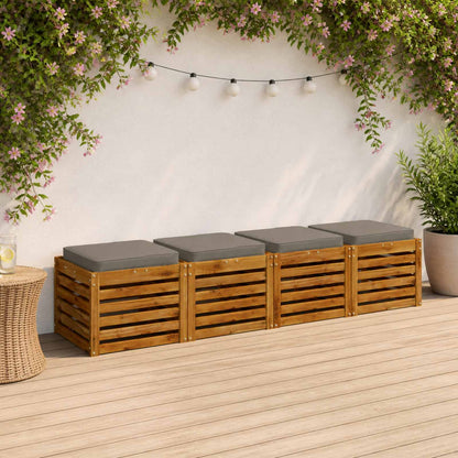 vidaXL 4-Piece Seat Cushions VUGHT 4 pcs 100% Polyester Grey