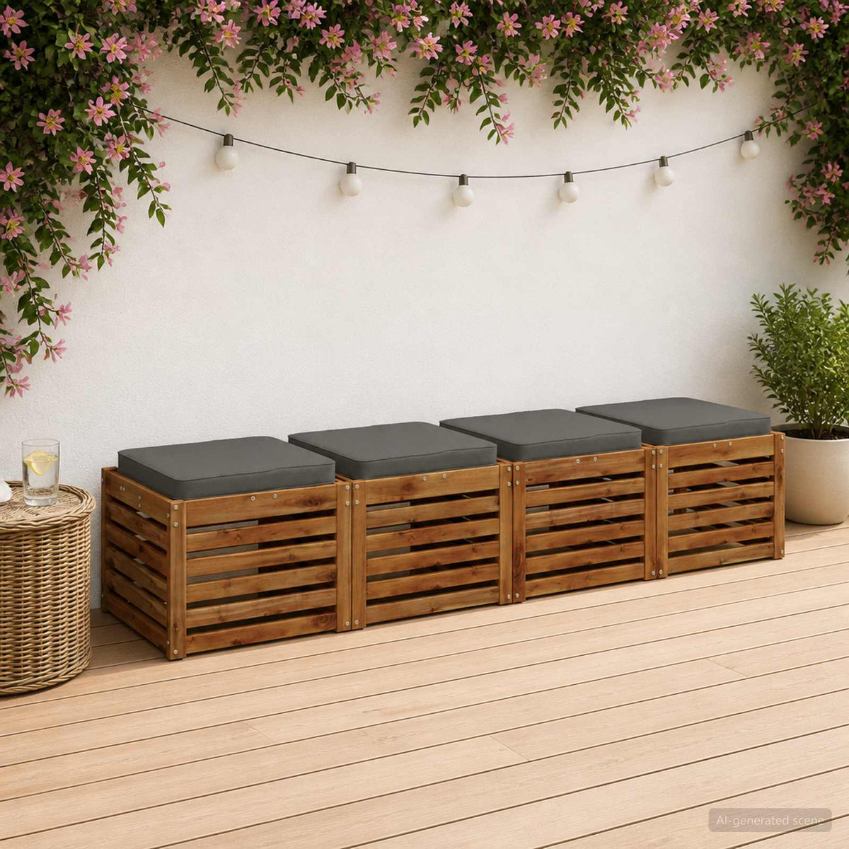 vidaXL 4-Piece Seat Cushions VUGHT 4 pcs 100% Polyester Grey