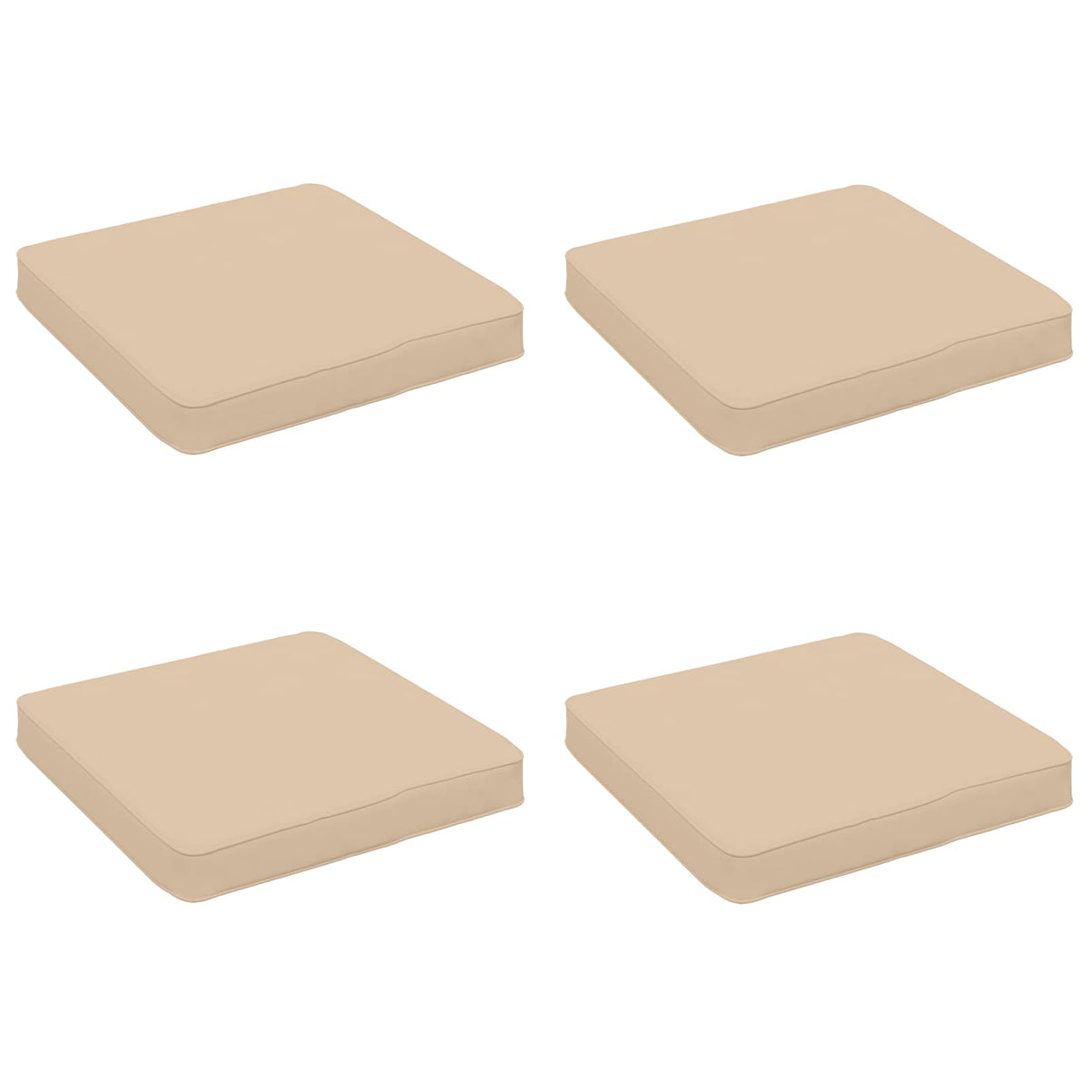vidaXL 4-Piece Seat Cushions VUGHT 4 pcs 100% Polyester Cream
