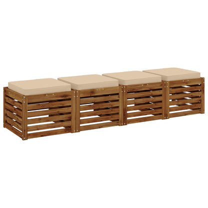 vidaXL 4-Piece Seat Cushions VUGHT 4 pcs 100% Polyester Cream