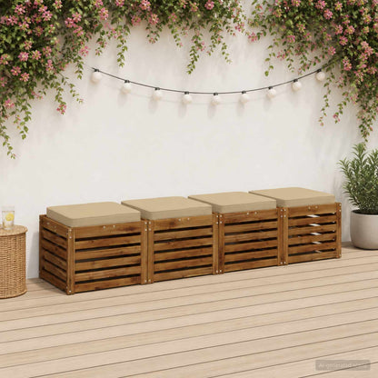 vidaXL 4-Piece Seat Cushions VUGHT 4 pcs 100% Polyester Beige
