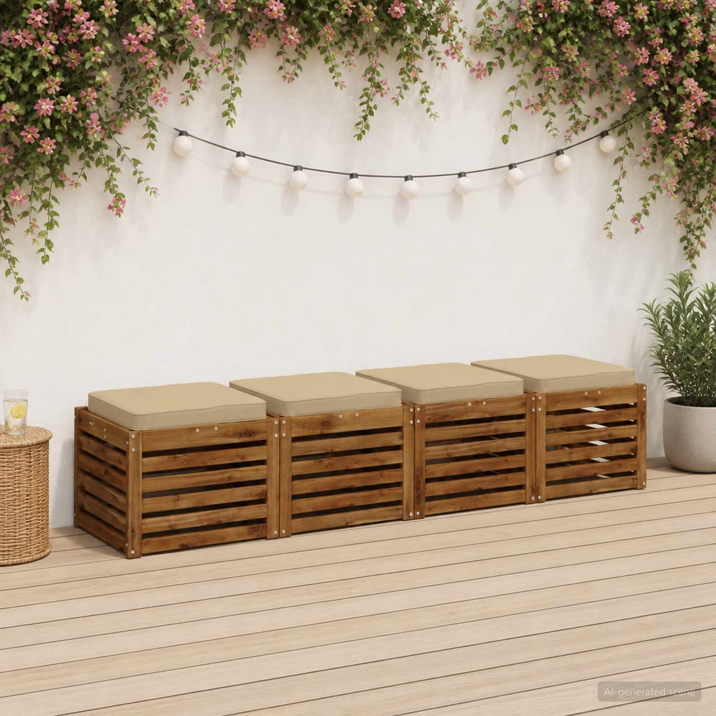 vidaXL 4-Piece Seat Cushions VUGHT 4 pcs 100% Polyester Beige