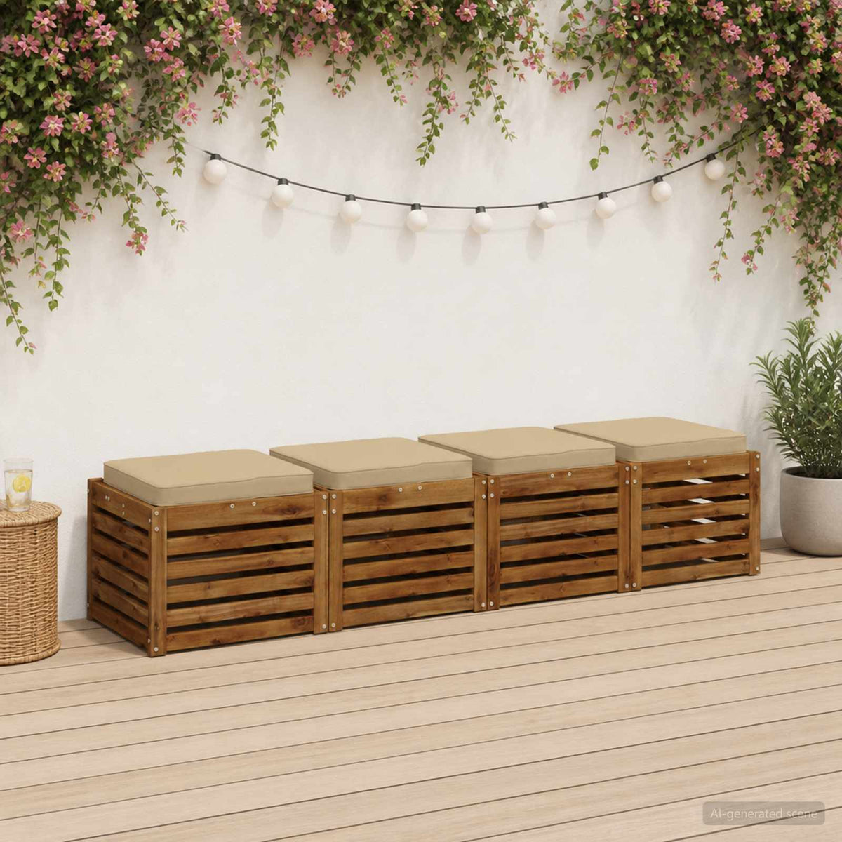 vidaXL 4-Piece Seat Cushions VUGHT 4 pcs 100% Polyester Beige