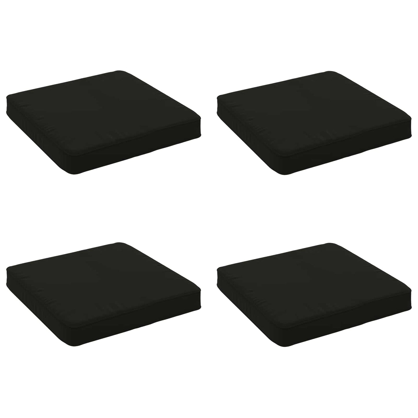 vidaXL 4-Piece Seat Cushions VUGHT 4 pcs 100% Polyester Black