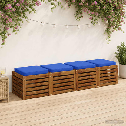 vidaXL 4-Piece Seat Cushions VUGHT 4 pcs 100% Polyester Royal Blue