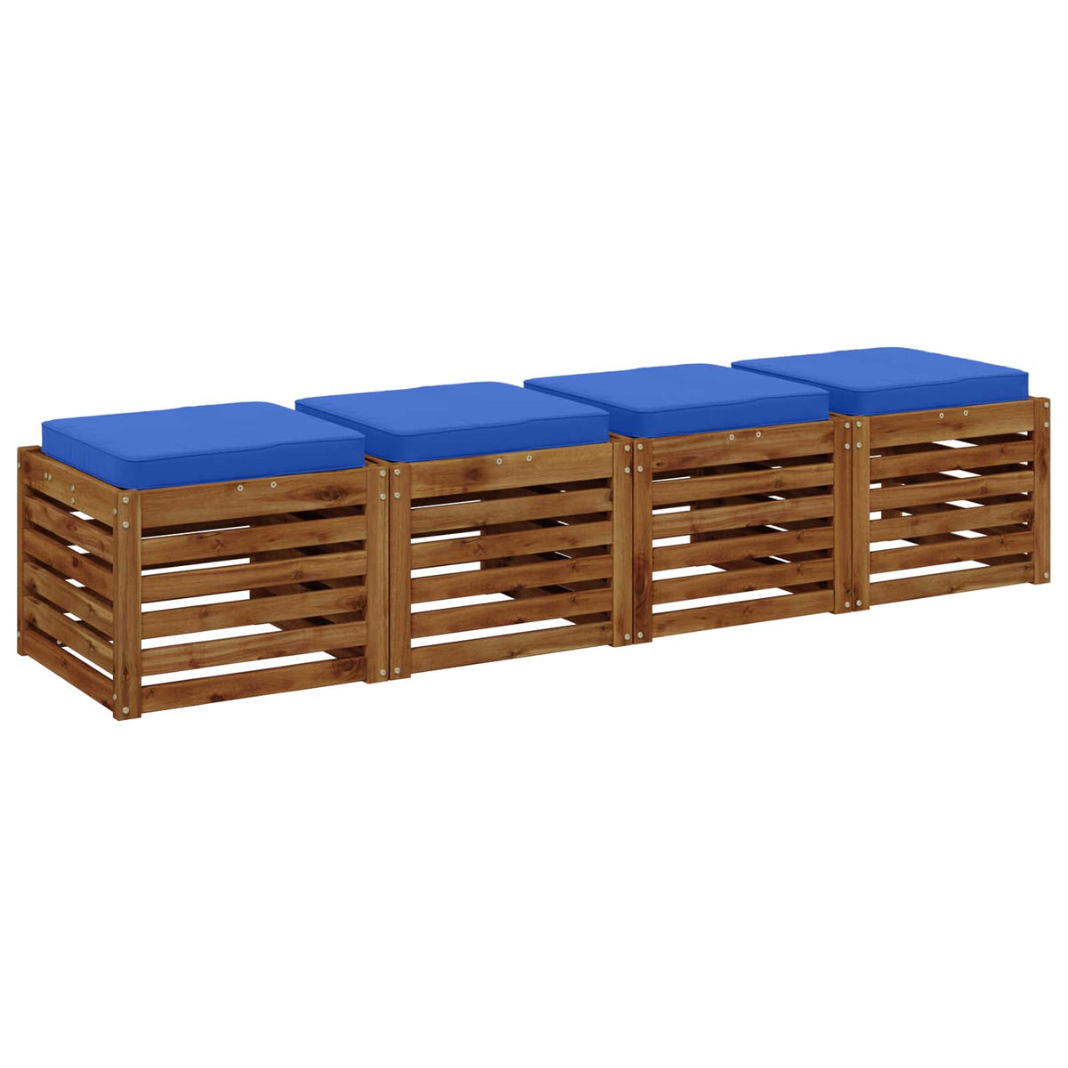vidaXL 4-Piece Seat Cushions VUGHT 4 pcs 100% Polyester Royal Blue