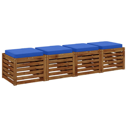 vidaXL 4-Piece Seat Cushions VUGHT 4 pcs 100% Polyester Royal Blue