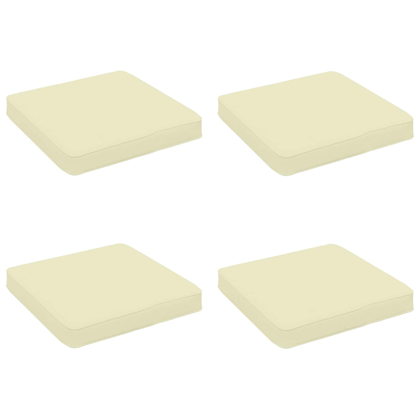 vidaXL 4-Piece Seat Cushions VUGHT 4 pcs 100% Polyester Cream