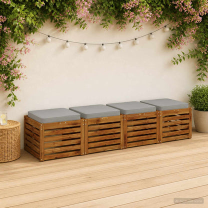 vidaXL 4-Piece Seat Cushions VUGHT 4 pcs 100% Polyester Grey