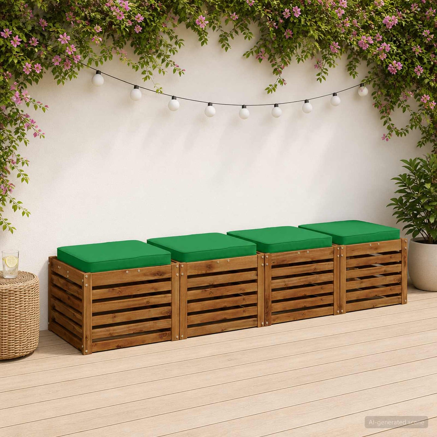 vidaXL 4-Piece Seat Cushions VUGHT 4 pcs 100% Polyester Green