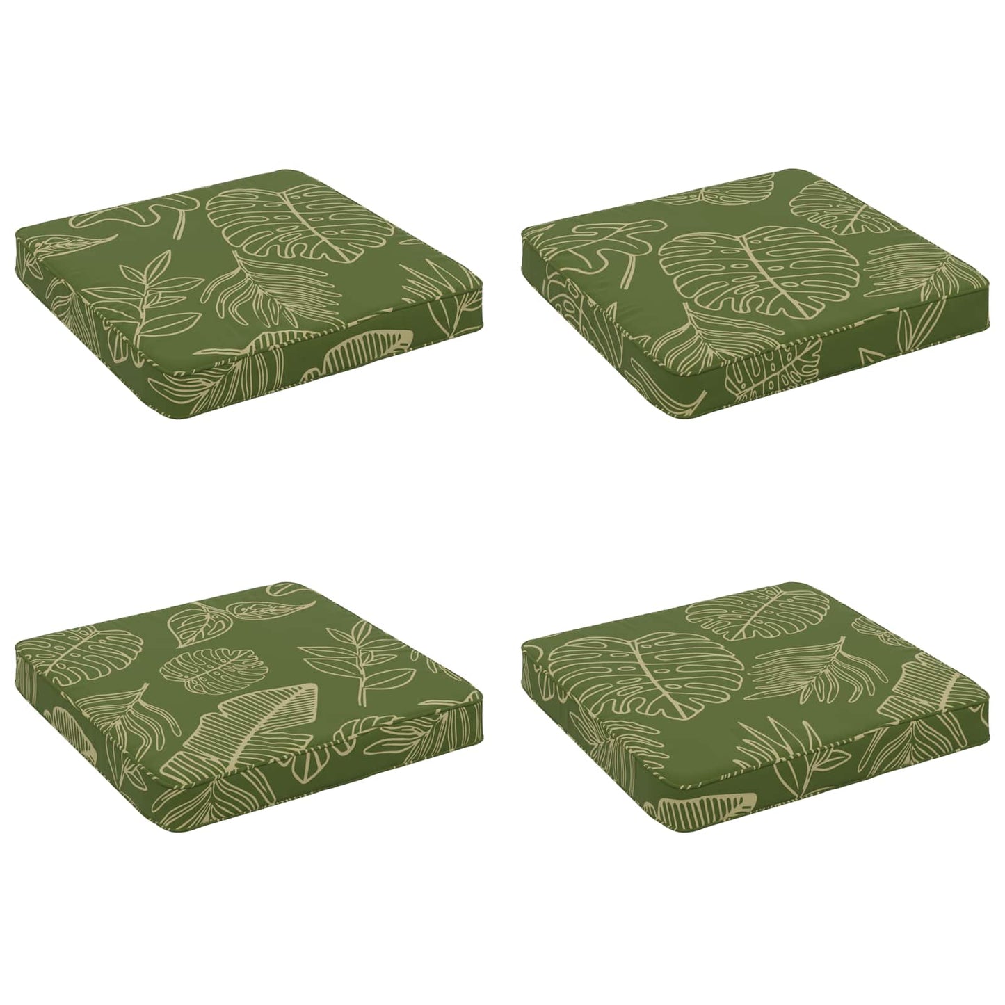 vidaXL 4-Piece Seat Cushions VUGHT 4 pcs 100% Polyester Leaf Design