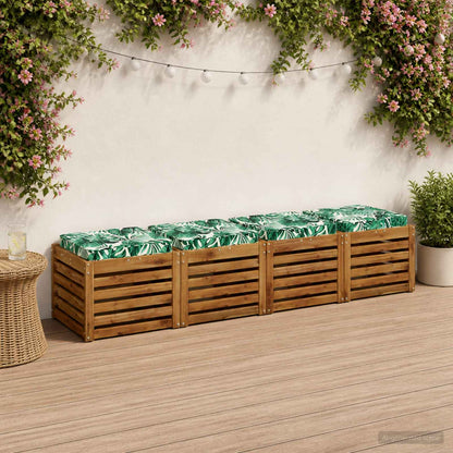 vidaXL 4-Piece Seat Cushions VUGHT 4 pcs 100% Polyester Leaf Pattern