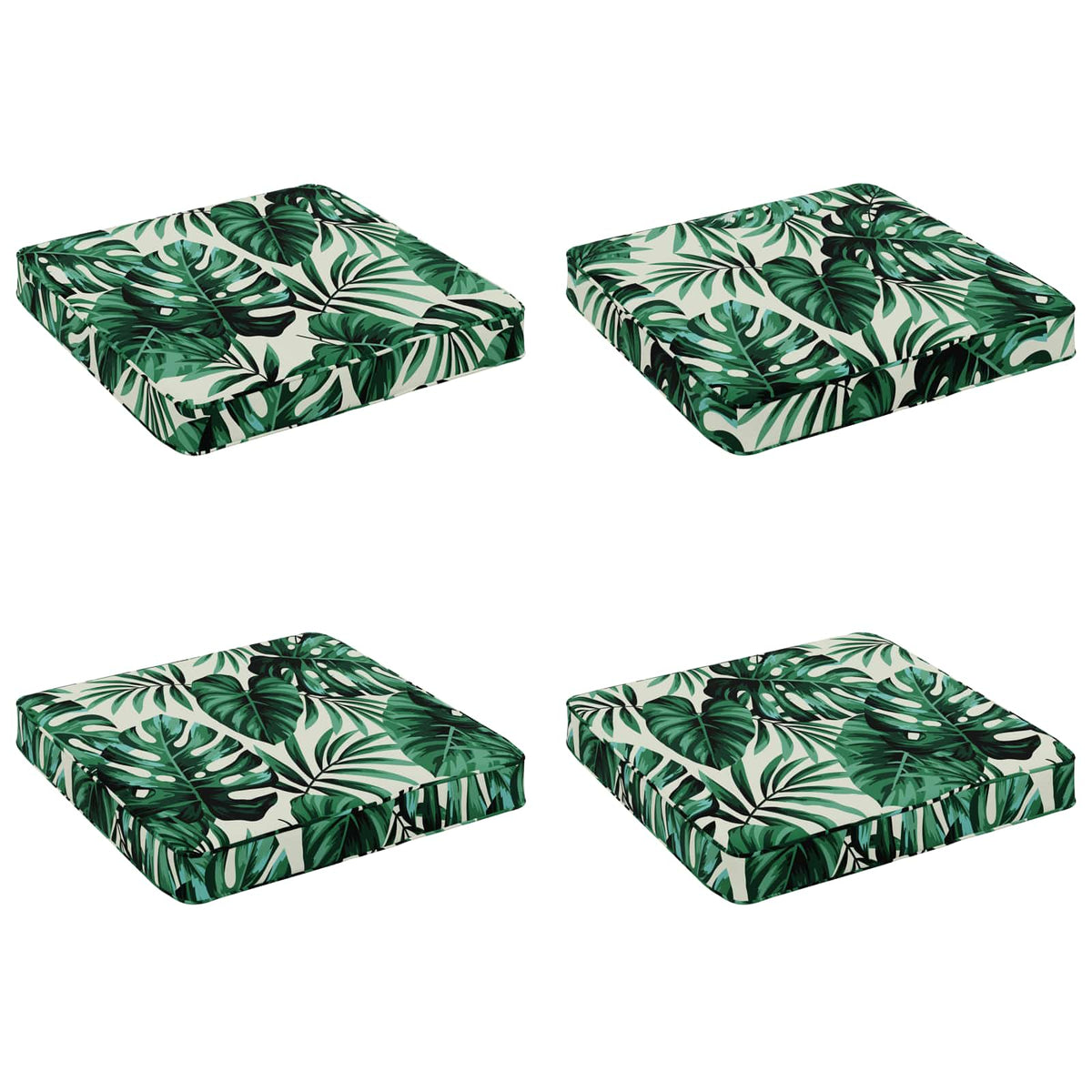 vidaXL 4-Piece Seat Cushions VUGHT 4 pcs 100% Polyester Leaf Pattern