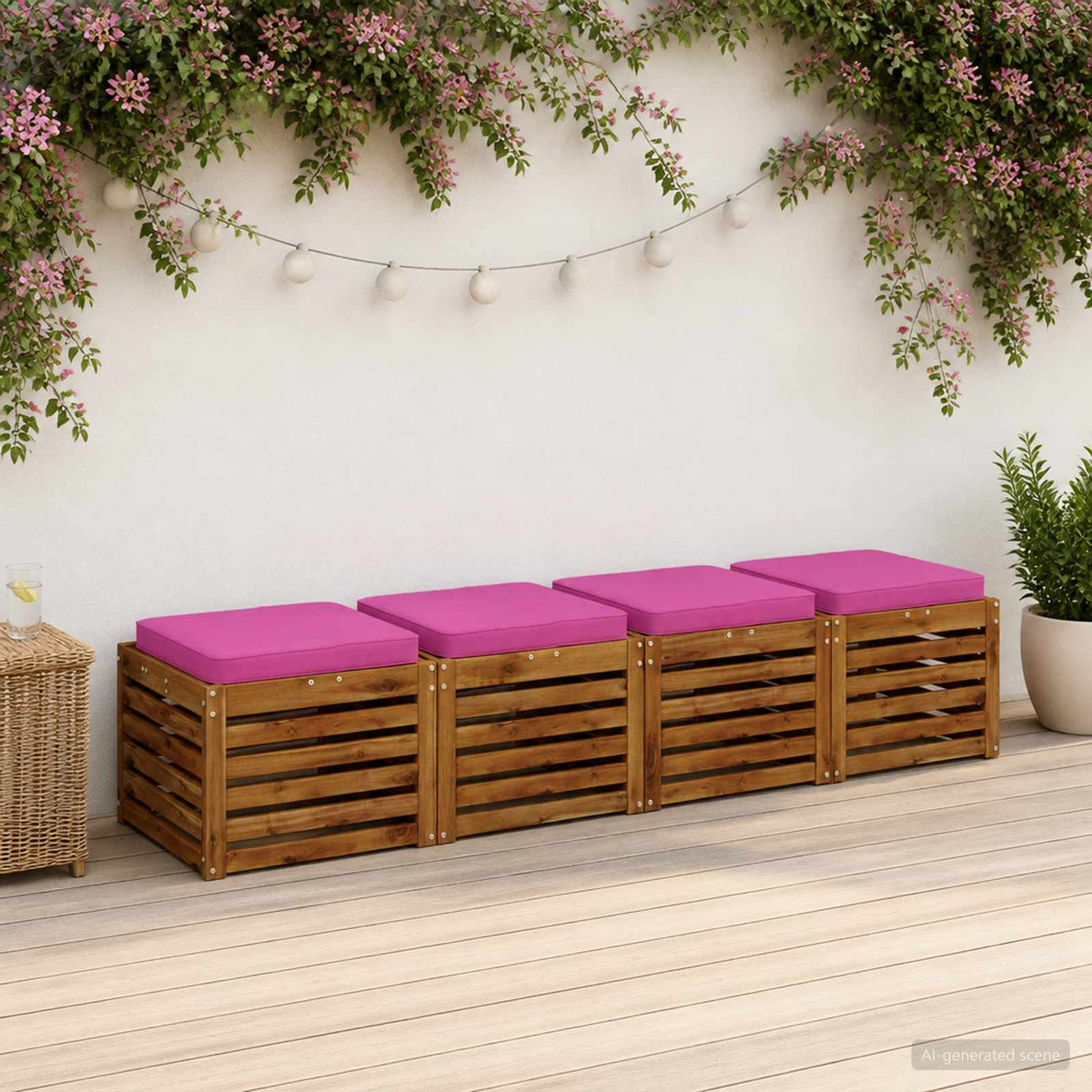 vidaXL 4-Piece Seat Cushions VUGHT 4 pcs 100% Polyester Pink