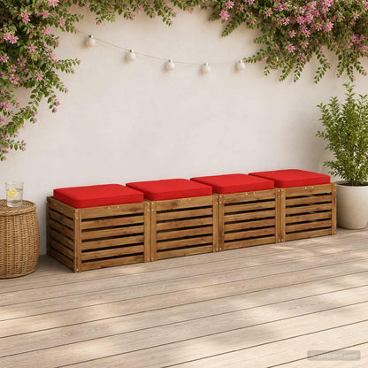 vidaXL 4-Piece Seat Cushions VUGHT 4 pcs 100% Polyester Red