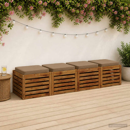 vidaXL 4-Piece Seat Cushions VUGHT 4 pcs 100% Polyester Taupe
