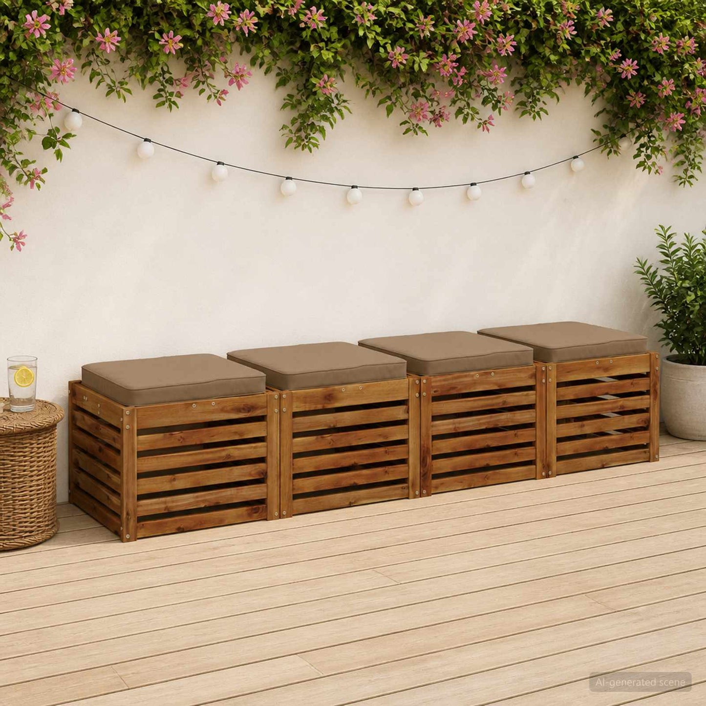 vidaXL 4-Piece Seat Cushions VUGHT 4 pcs 100% Polyester Taupe