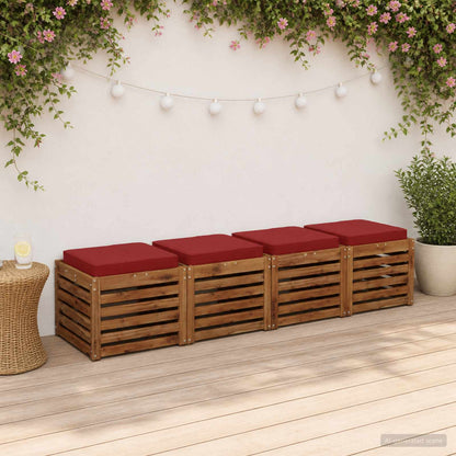 vidaXL 4-Piece Seat Cushions VUGHT 4 pcs 100% Polyester Wine Red