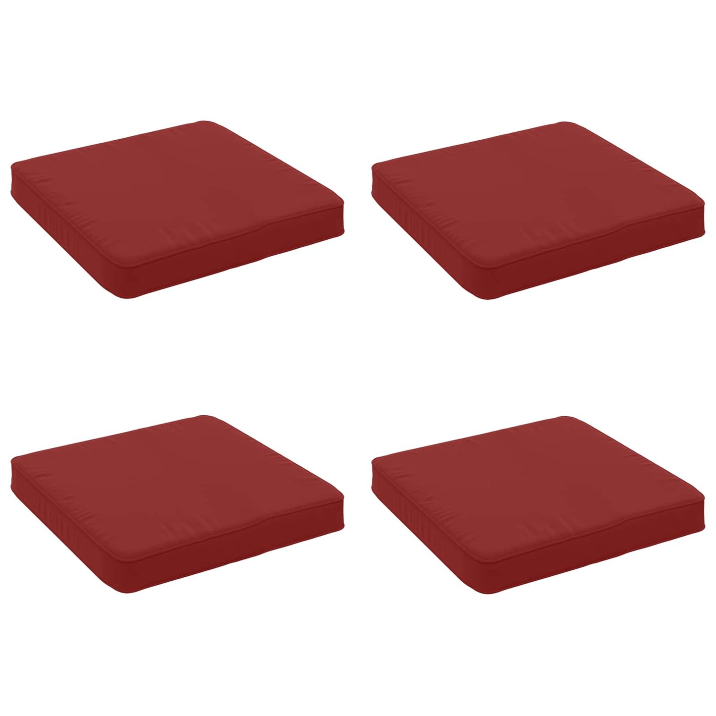 vidaXL 4-Piece Seat Cushions VUGHT 4 pcs 100% Polyester Wine Red