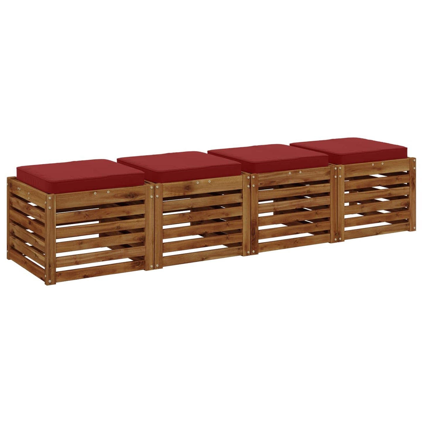 vidaXL 4-Piece Seat Cushions VUGHT 4 pcs 100% Polyester Wine Red
