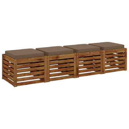 vidaXL 4-Piece Seat Cushions VUGHT 4 pcs 100% Polyester Taupe