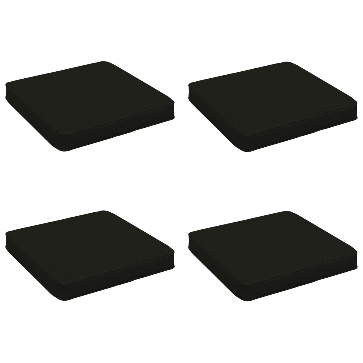 vidaXL 4-Piece Seat Cushions VUGHT 4 pcs 100% Polyester Black