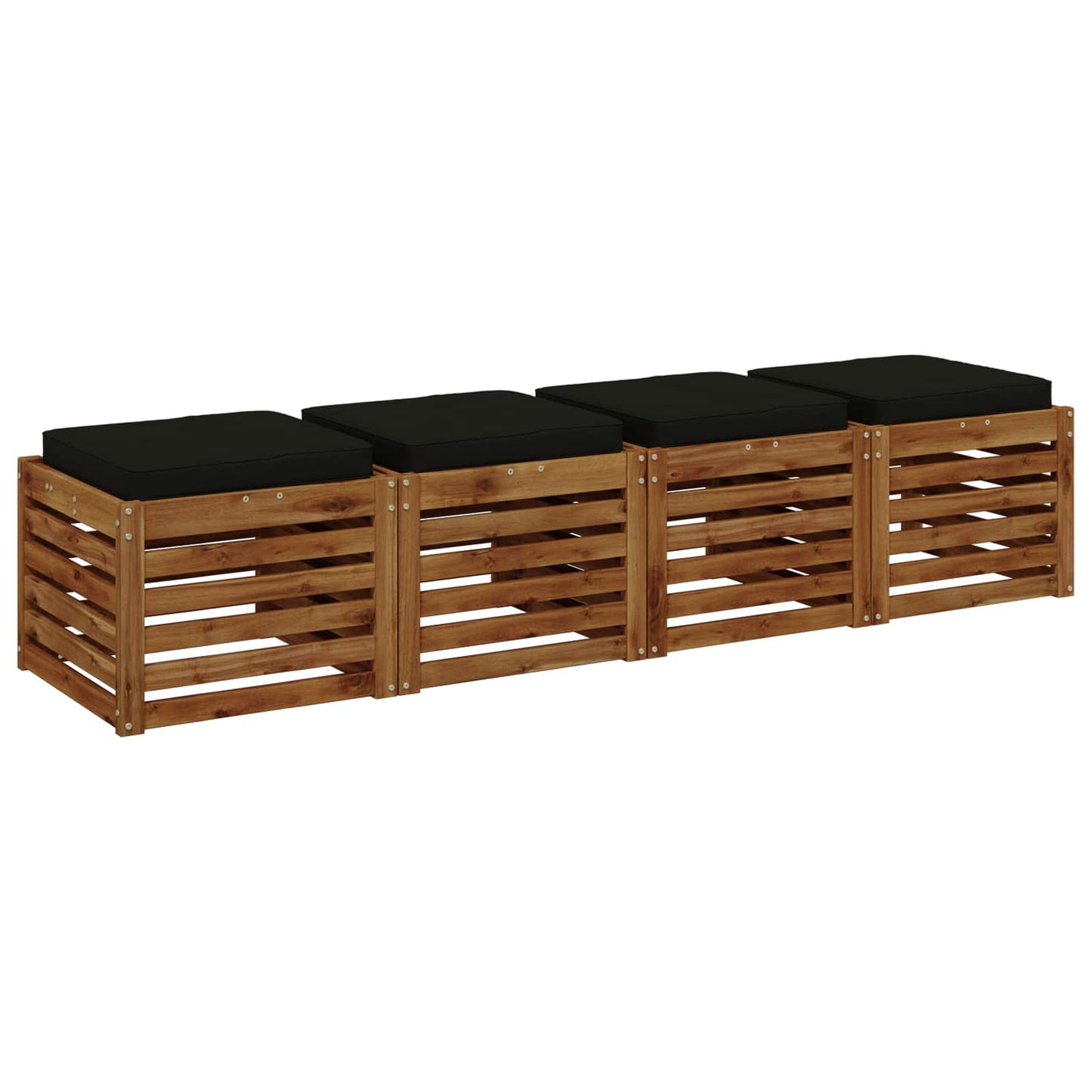 vidaXL 4-Piece Seat Cushions VUGHT 4 pcs 100% Polyester Black