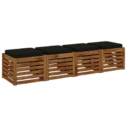 vidaXL 4-Piece Seat Cushions VUGHT 4 pcs 100% Polyester Black