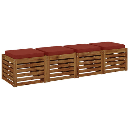 vidaXL 4-Piece Seat Cushions VUGHT 4 pcs 100% Polyester Red