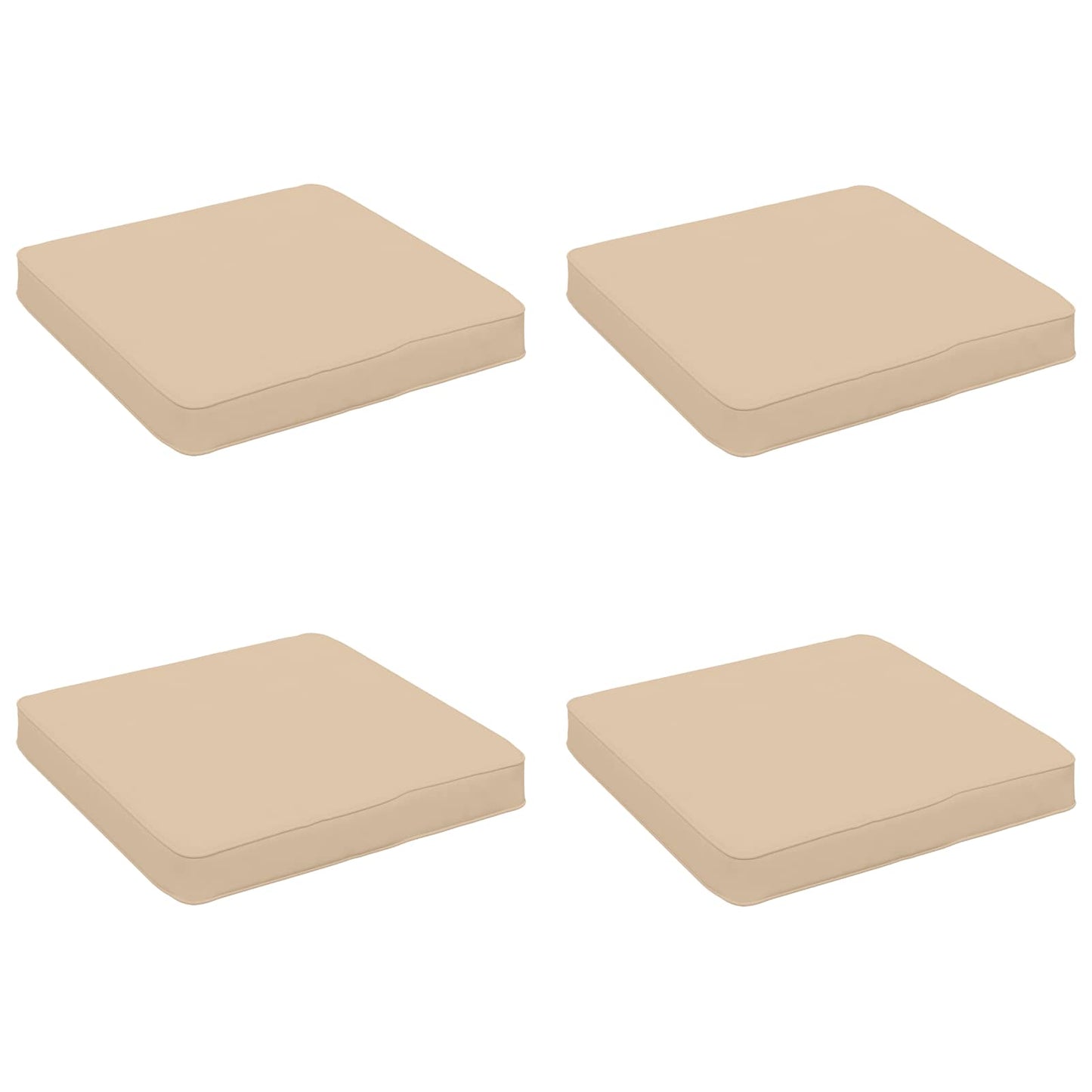 vidaXL 4-Piece Seat Cushions VUGHT 4 pcs 100% Polyester Cream