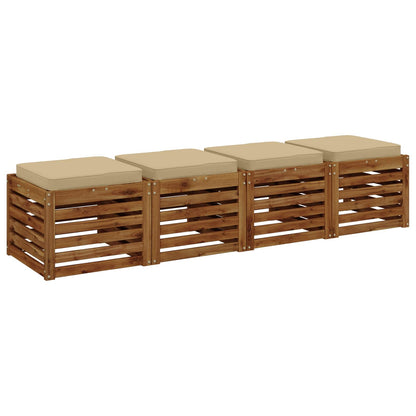 vidaXL 4-Piece Seat Cushions VUGHT 4 pcs 100% Polyester Beige